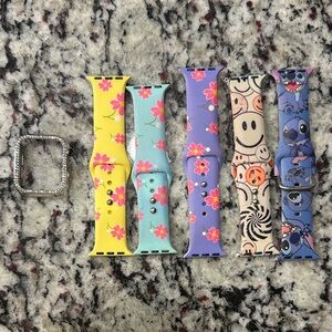 Colorful Floral and Cartoon Apple Watch Bands